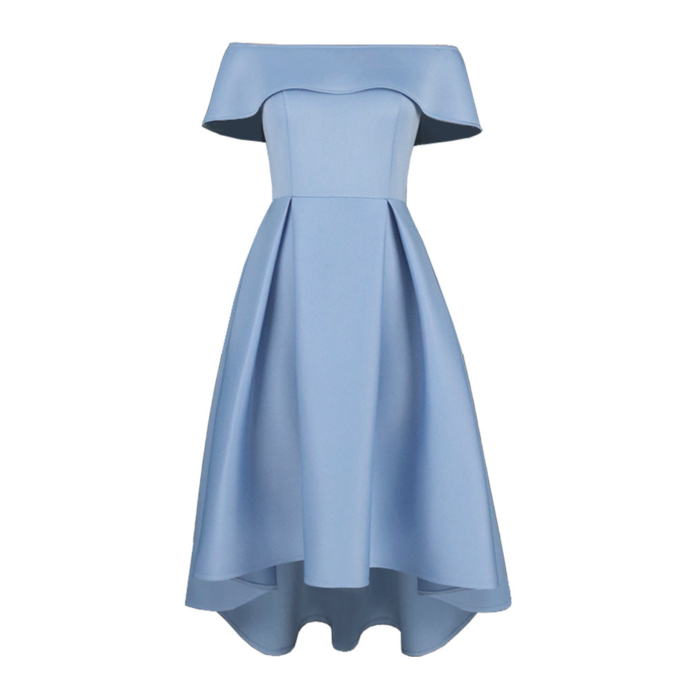 Damen Cocktailkleid mit schickem Off-Shoulder Design und asymmetrischem Saum Selmira