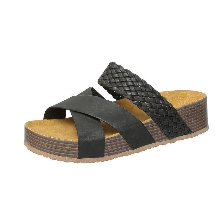 Damen Bequeme Zehentrenner-Sandalen mit geflochtenem Riemendesign und rutschfester Sohle Selmira
