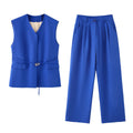 Damen elegantes Blazer- und Hosen-Ensemble mit modernem Gürtel Selmira