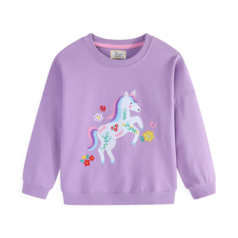 Mädchen Sweatshirt mit buntem Einhorn-Design