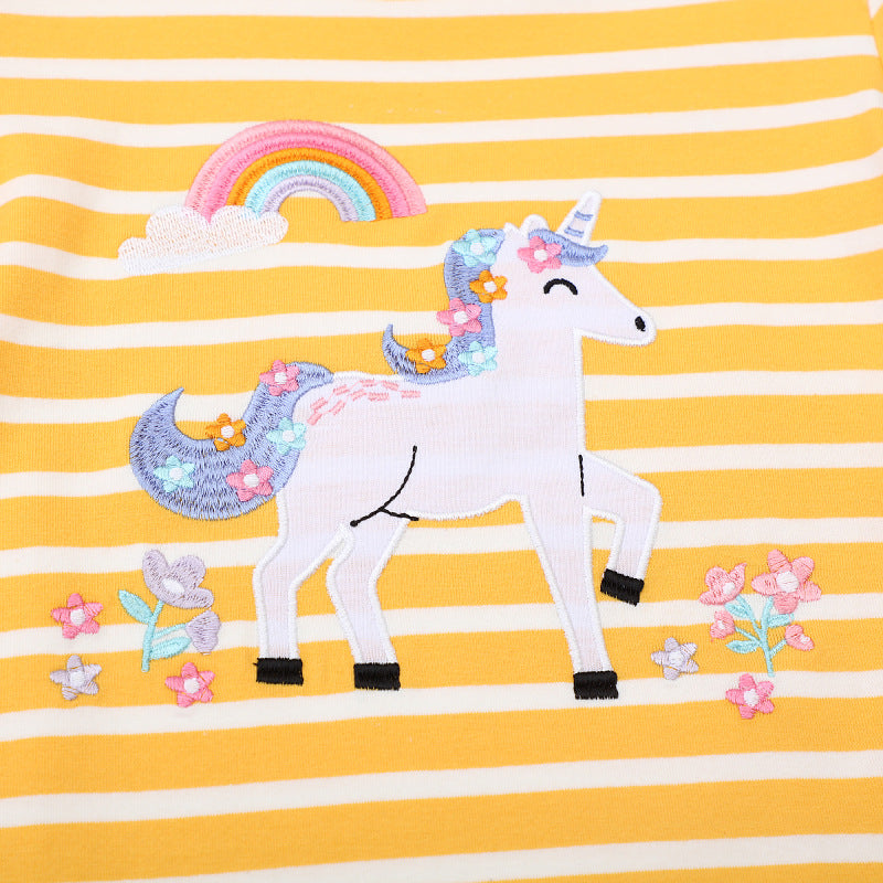 Mädchen T-Shirt mit verspieltem Einhorn-Motiv