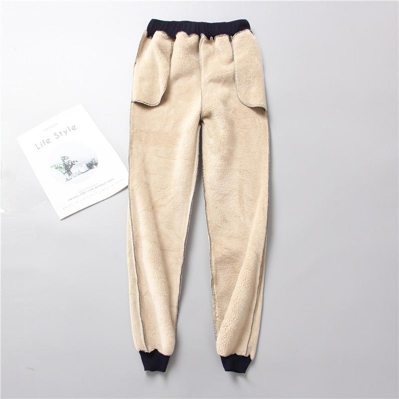 Damen nan gefütterte Therm-Jogginghose mit Kordelzug, seitlichen Eingrifftaschen und schmalem Bein