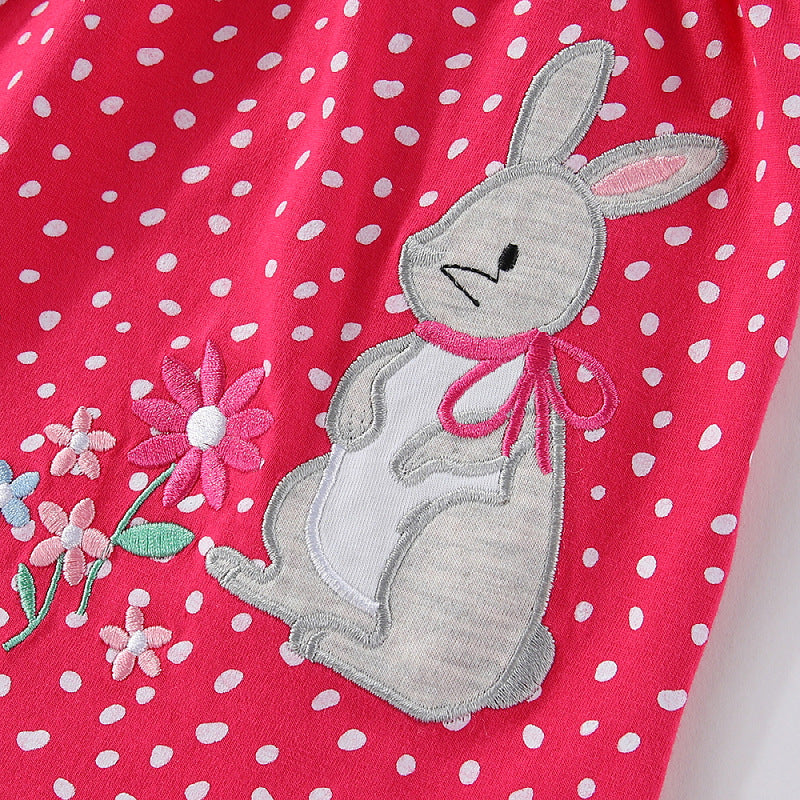 Mädchen Freizeitkleid mit verspieltem Hasenmotiv