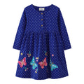 Mädchen Freizeitkleid mit floralen und Schmetterlingsapplikationen