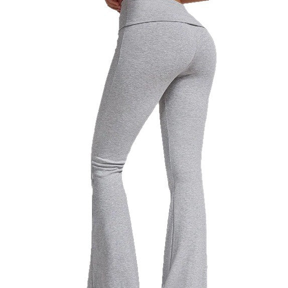 Damen nan hochgeschnittene Stretch-Flare-Yogahose mit formendem Bund