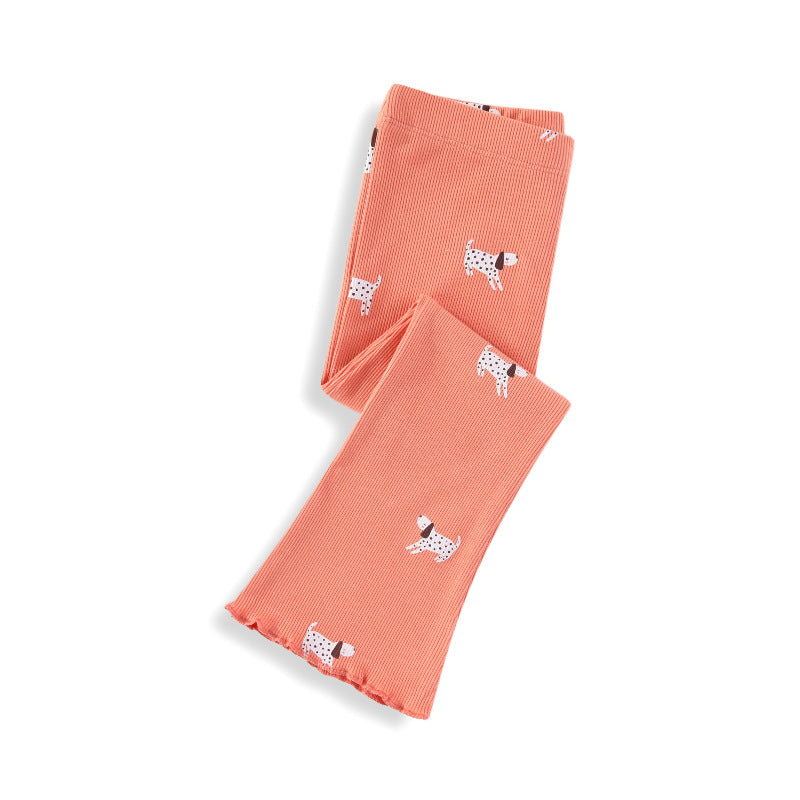 Mädchen Leggings mit fröhlichem Hunde-Muster
