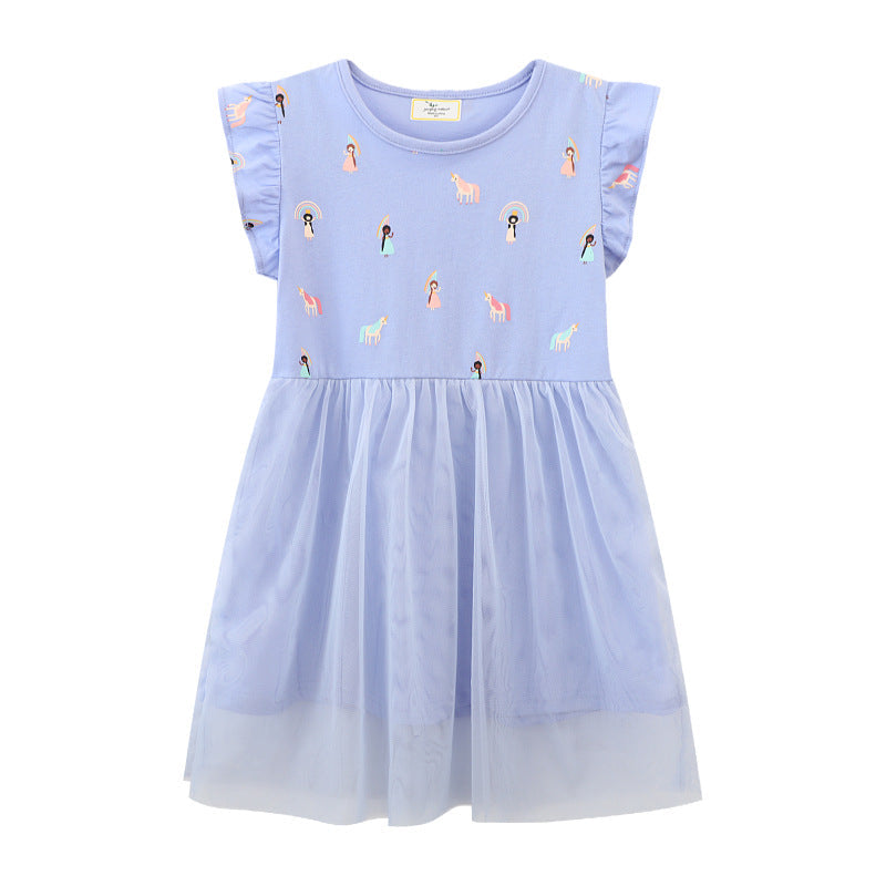 Mädchen Tüll Kleid mit tierischen Applikationen