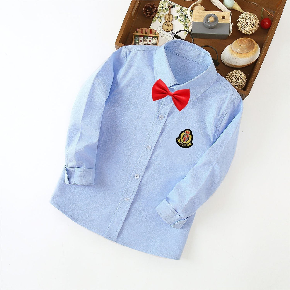 Damen klassisches Langarmhemd mit Wappen
