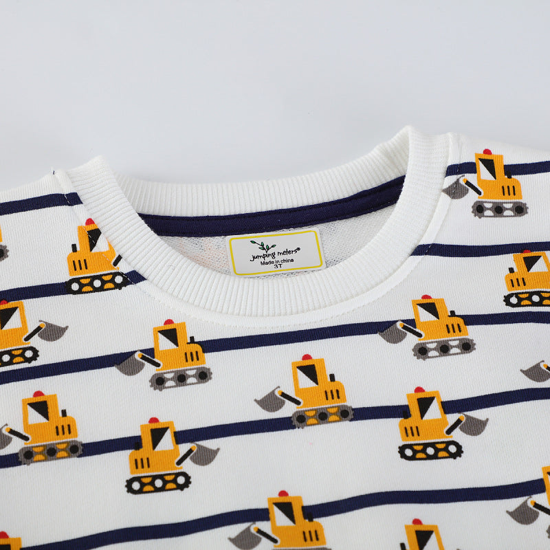 Kinder Sweatshirt mit lustigem Baustellenmuster