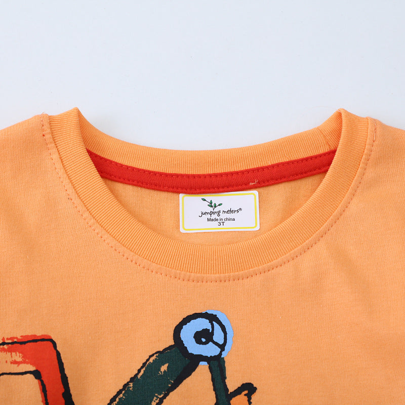 Kinder T-Shirt mit originellem Baustellenmotiv