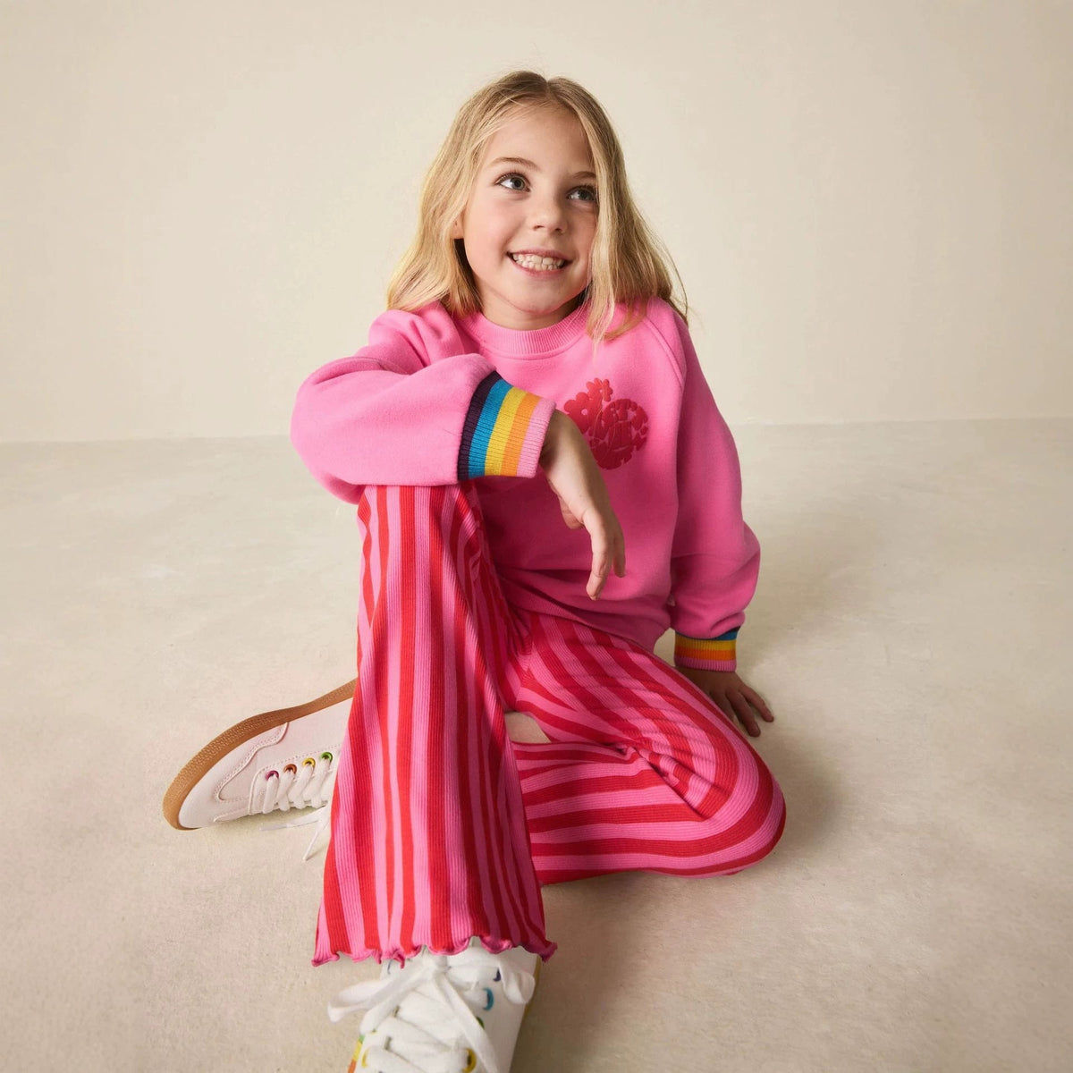 Mädchen Leggings mit fröhlichem Streifenmuster