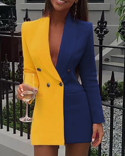 Damen Blazer-Kleid im modernen Zwei-Ton-Stil Selmira