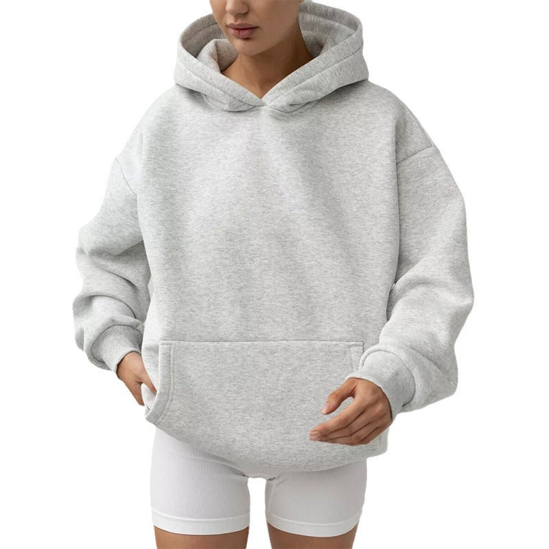 Damen nan oversized Kapuzenpullover mit Kängurutasche und dropped-shoulder Schnitt