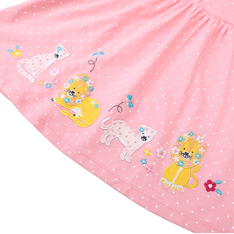 Mädchen Sommerkleid mit niedlichen Tierapplikationen
