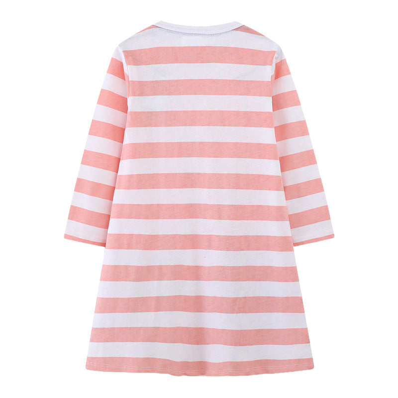 Mädchen Langarmkleid mit buntem Schmetterlingsdesign