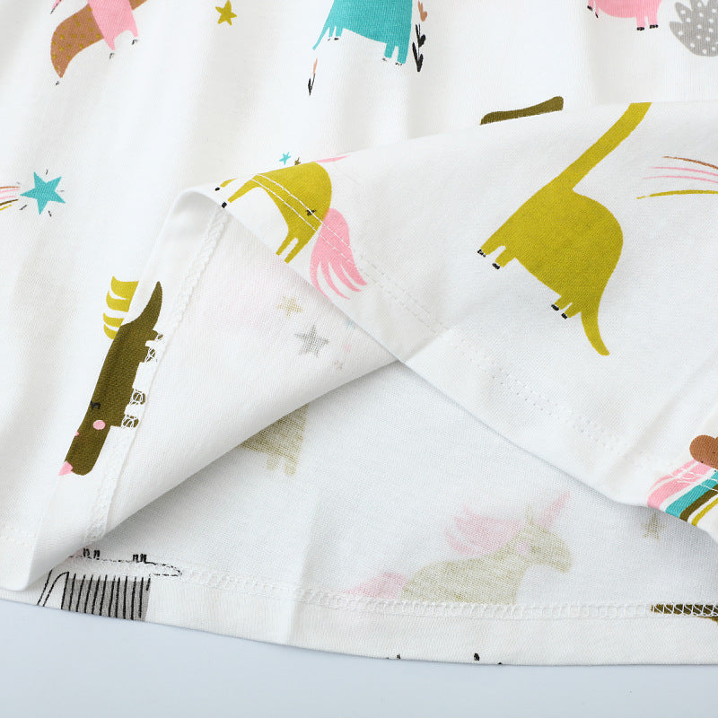 Mädchen Freizeitkleid mit verspielten Dinosaurier- und Einhorn-Motiven