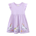 Mädchen Baumwollkleid mit bezaubernden Einhorn-Applikationen