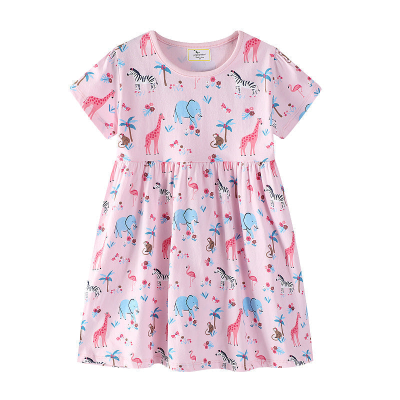 Mädchen Baumwollkleid mit verspieltem Tiermotiv