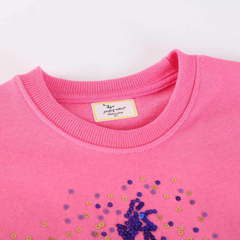 Mädchen Sweatshirt mit glitzerndem Sternenmotiv