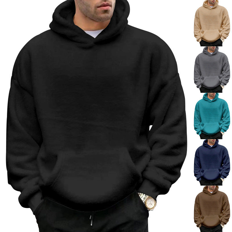 Unisex nan kuscheliger Teddy-Fleece Hoodie mit überlanger Passform und Kängurutasche
