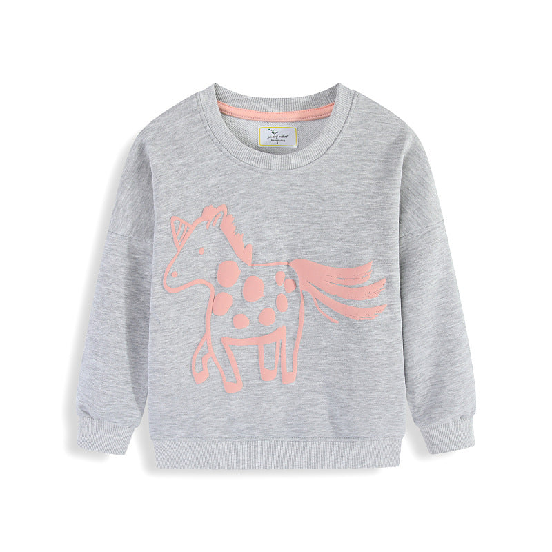 Mädchen Sweatshirt mit verspieltem Pferde-Design