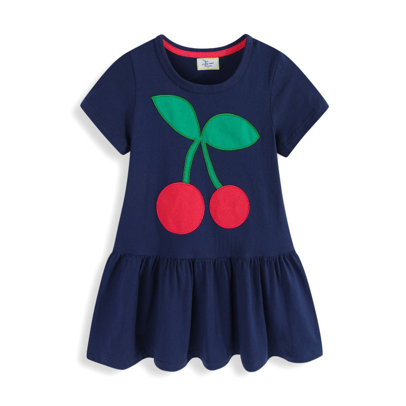 Mädchen Freizeitkleid mit fröhlichem Kirschdesign