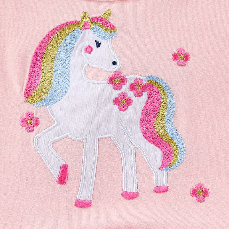 Mädchen Tüllkleid mit niedlichem Einhornmotiv