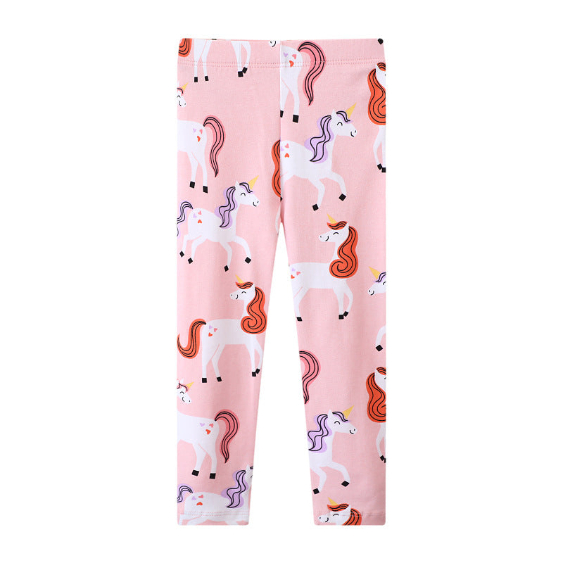 Mädchen Leggings mit niedlichen Einhorn-Motiven
