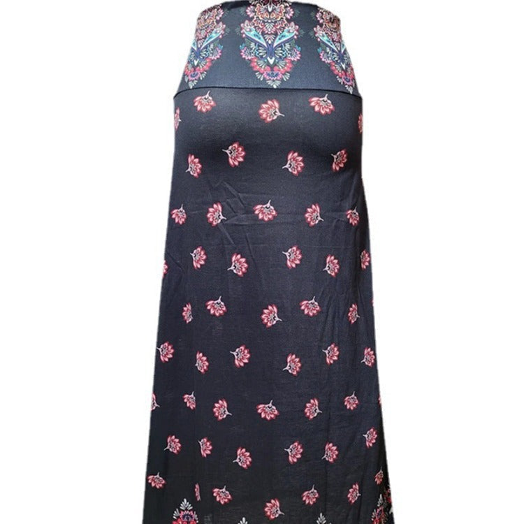 Damen nan Maxirock mit Elastikbund und Eingrifftaschen im Boho-Muster