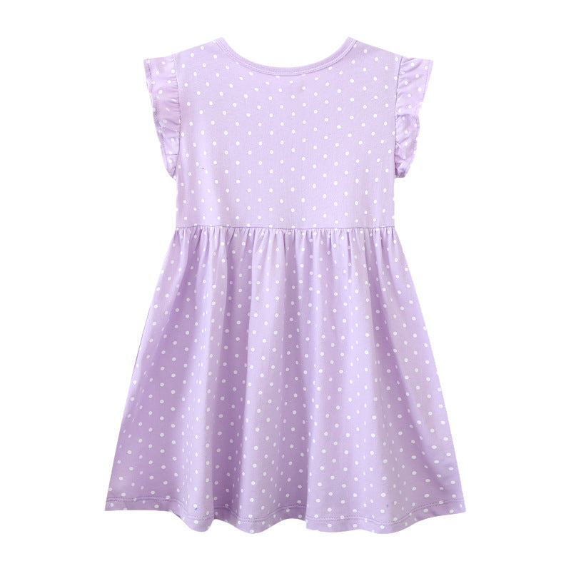 Mädchen Baumwollkleid mit bezaubernden Einhorn-Applikationen
