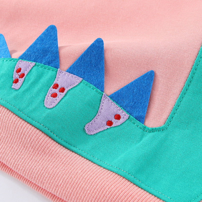 Mädchen Sweatshirt mit niedlichem Dinosaurier-Applikationsdesign