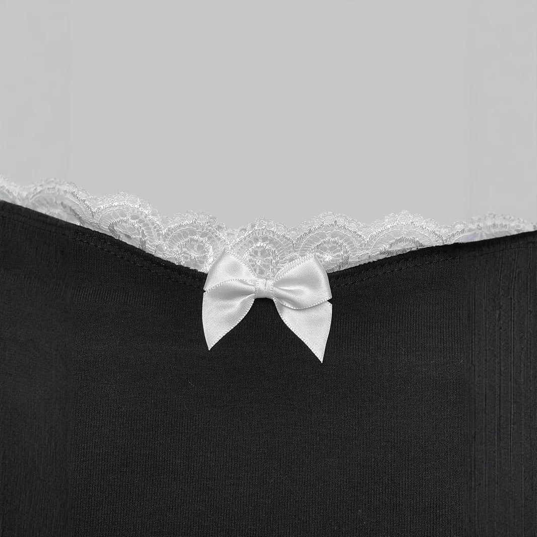 Damen eleganter Badeanzug mit Spitzenrand und Trägern Selmira