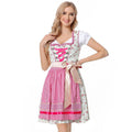 Damen nan traditionelles Dirndlkleid mit Schnürung, floraler Baumwollqualität und Schleifen-Schürze