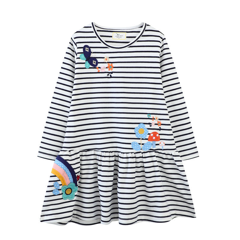 Mädchen Freizeitkleid mit bunten Stickereien