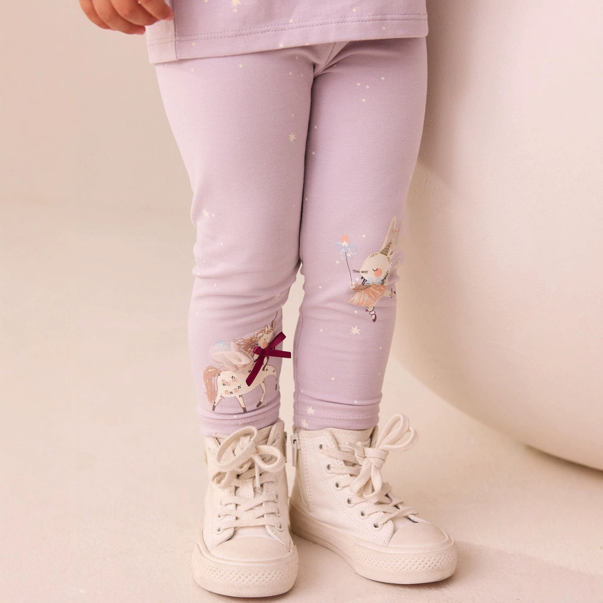 Mädchen Leggings mit verspieltem Einhorn- und Hasenmuster