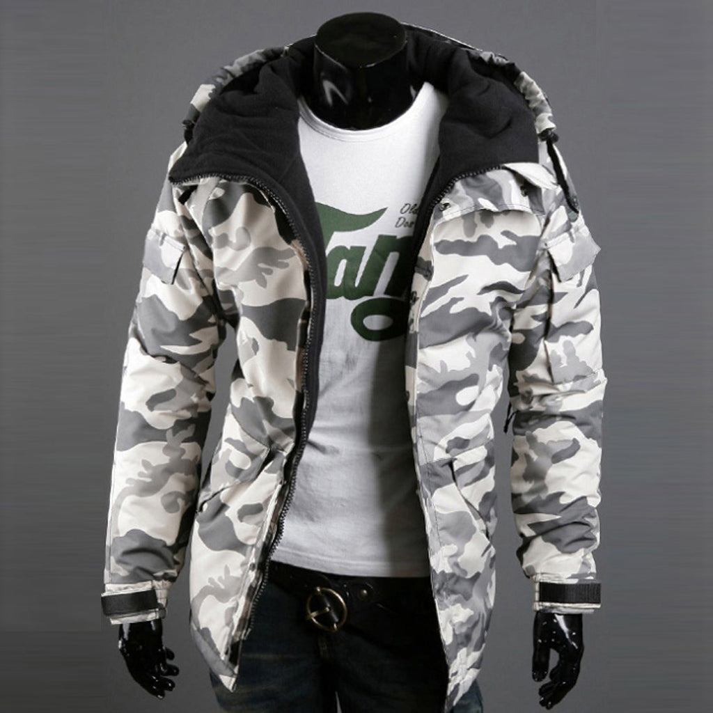 Herren nan gefütterte Parka-Jacke mit Kapuze isolierter Steppfüllung und multifunktionalen Taschen