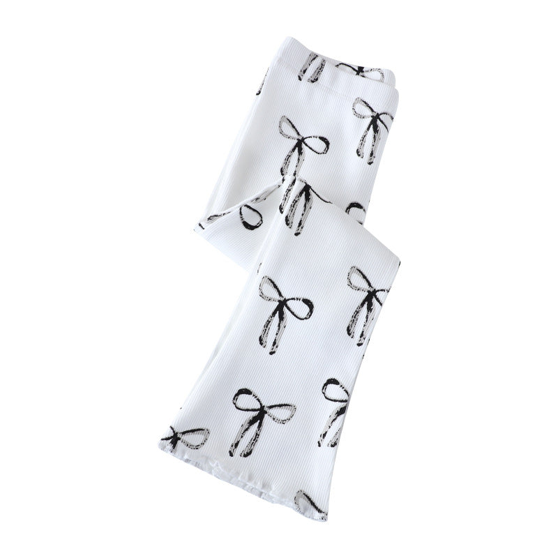 Mädchen Schlagleggings mit süßem Schleifenmotiv