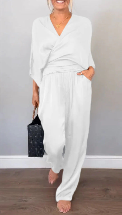 Damen elegantes und bequemes Satin-Hosenanzug Selmira