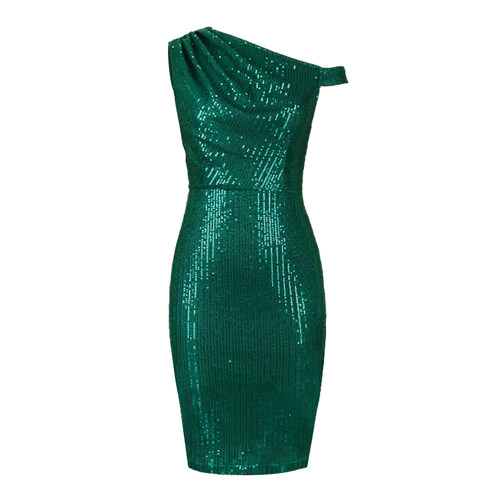 Damen Cocktailkleid mit asymmetrischem Design und elegantem Schimmer Selmira