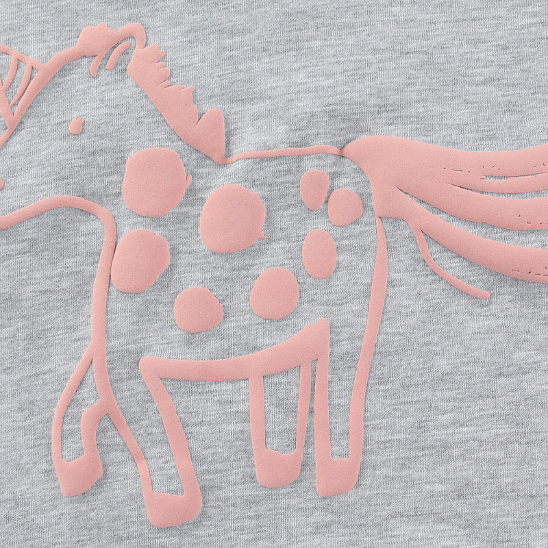 Mädchen Sweatshirt mit verspieltem Pferde-Design