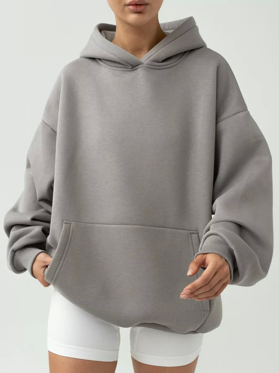 Damen nan oversized Kapuzenpullover mit Kängurutasche und dropped-shoulder Schnitt