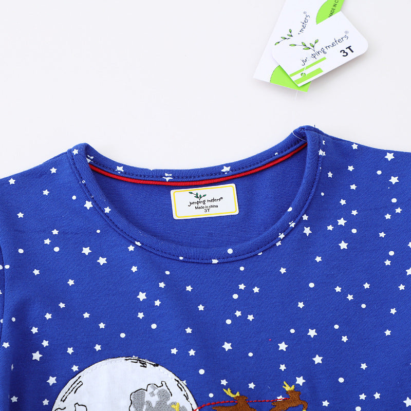 Mädchen Langarmkleid mit Weihnachtsmotiv