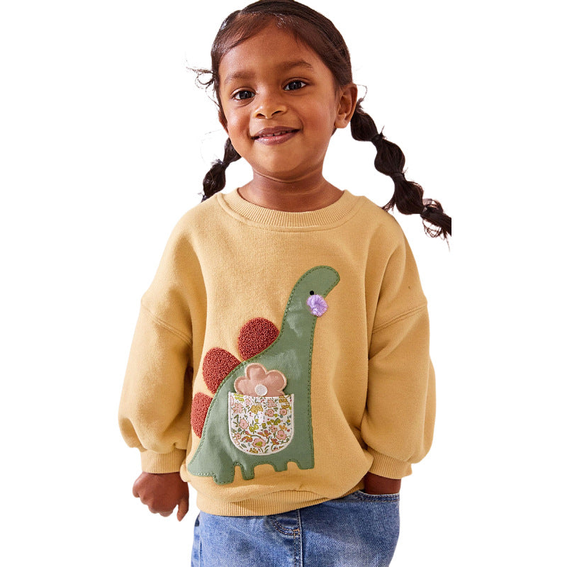 Mädchen Sweatshirt mit kreativem Dinosaurier-Design