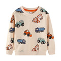 Unisex Sweatshirt mit bunten Baustellenfahrzeugen