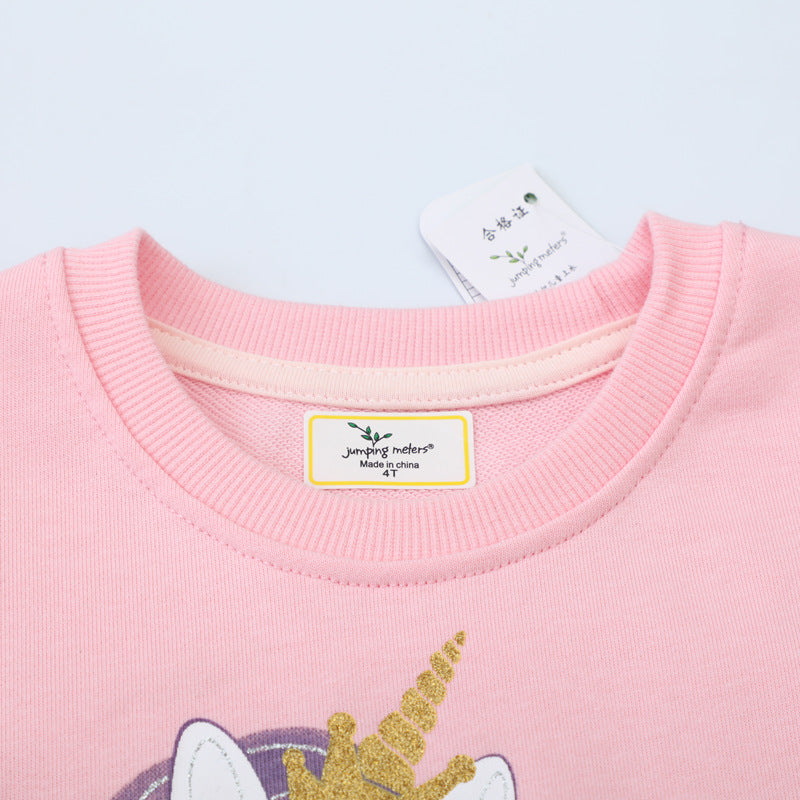 Mädchen Sweatshirt mit Einhorn-Applikation