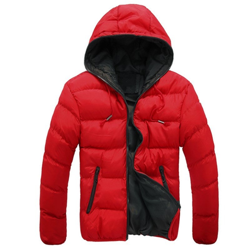 Herren nan gesteppte Kapuzen-Steppjacke mit kontrastierendem Fleecefutter und seitlichen Reißverschlusstaschen