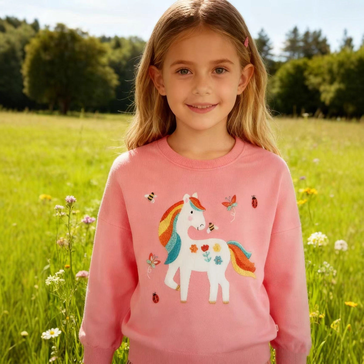 Mädchen Sweatshirt mit verspieltem Einhorn-Design