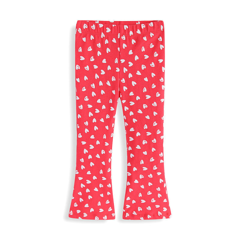 Mädchen Schlagleggings mit süßem Herzen-Print