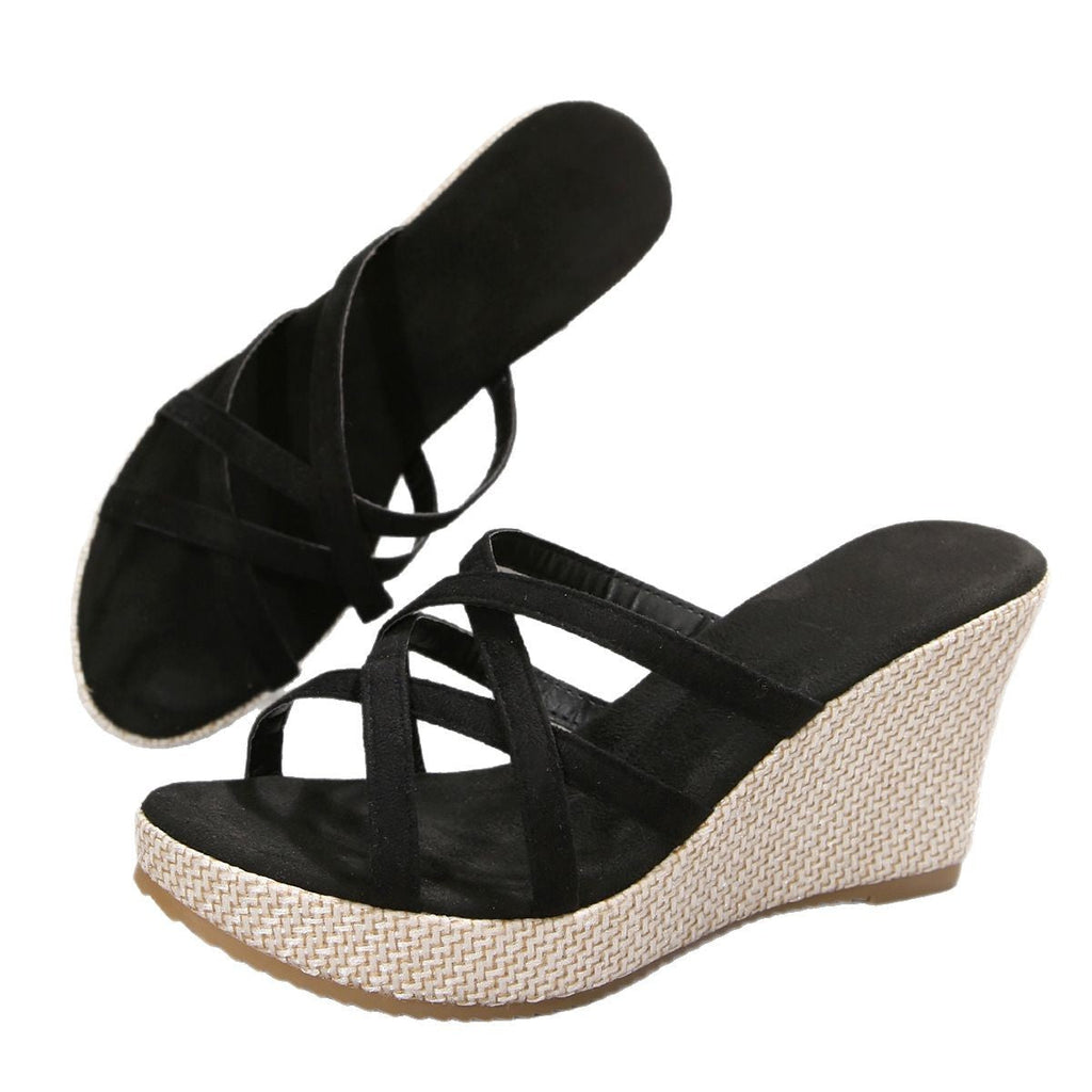 Damen Keil-Sandalen mit raffiniertem Kreuzriemen-Design und komfortabler Fußbettgestaltung Selmira