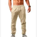 Herren nan leichte Leinenhose mit elastischem Bund tapered Schnitt
